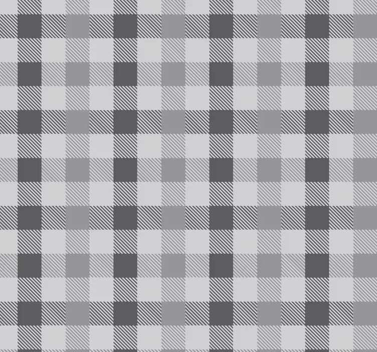 šedý gingham vzor Roleta kuchyně - TenStickers