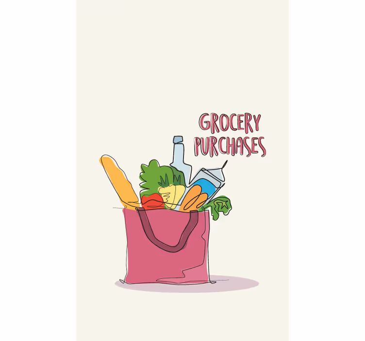 Ilustrace s potravinami Roleta kuchyně - TenStickers