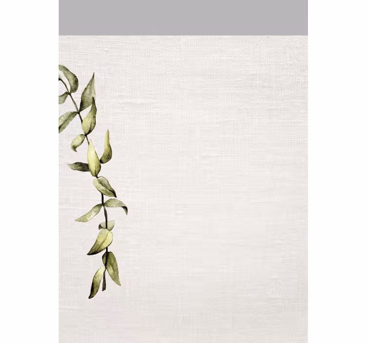 Imitace bílého prádla a větev listů Roleta do koupelny - TenStickers