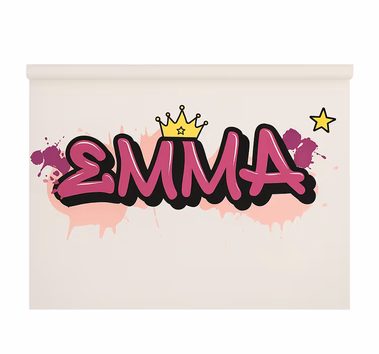 Růžové graffiti na zakázku Roleta děti - TenStickers