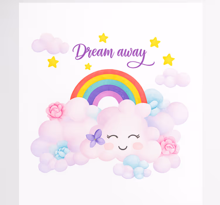 Růžové mraky a duha Roleta děti - TenStickers