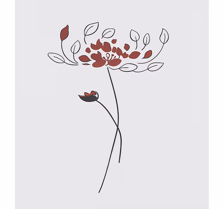 Minimalistická botanická skica Roleta děti - TenStickers