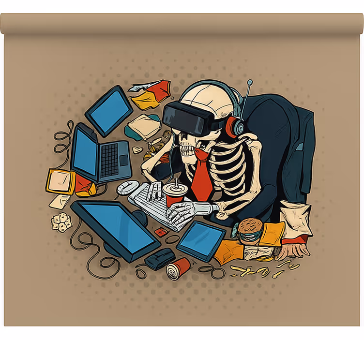 Kostlivec retro hráč Roleta Geek - TenStickers