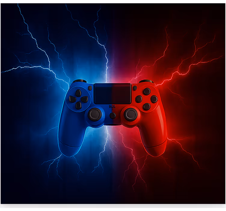 červený modrý elektrický ovladač Roleta Geek - TenStickers