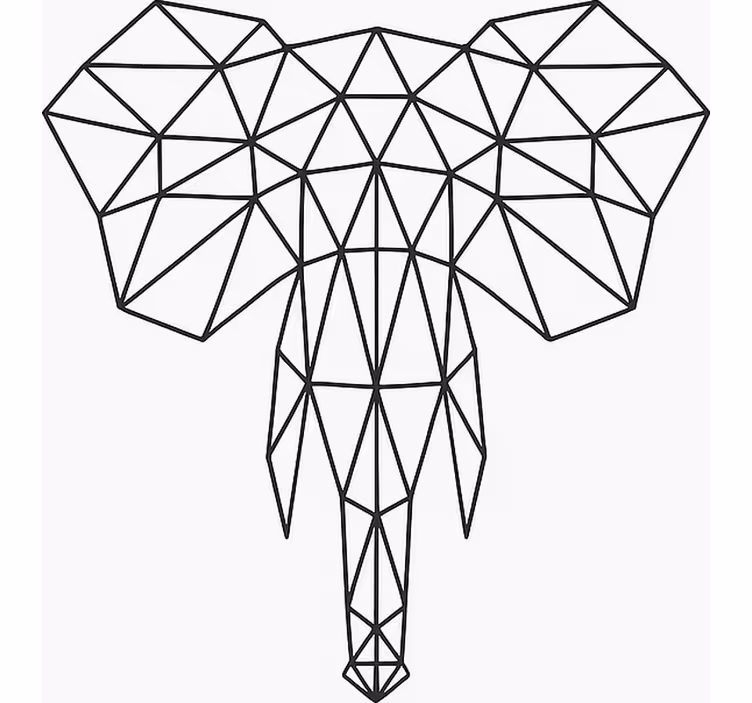 Moderní geometrický slon Roleta pro teenagery - TenStickers