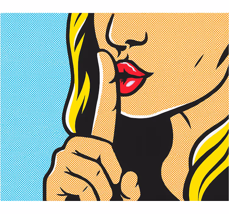 Pop art dívka utišuje Roleta pro teenagery - TenStickers
