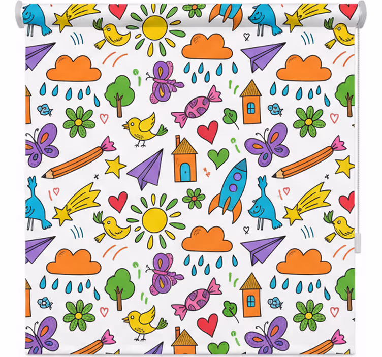 Skandinávská roleta s hravým doodle potiskem - TenStickers