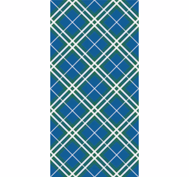 Roleta domácí kancelář skotský tartan modro-zelený - TenStickers