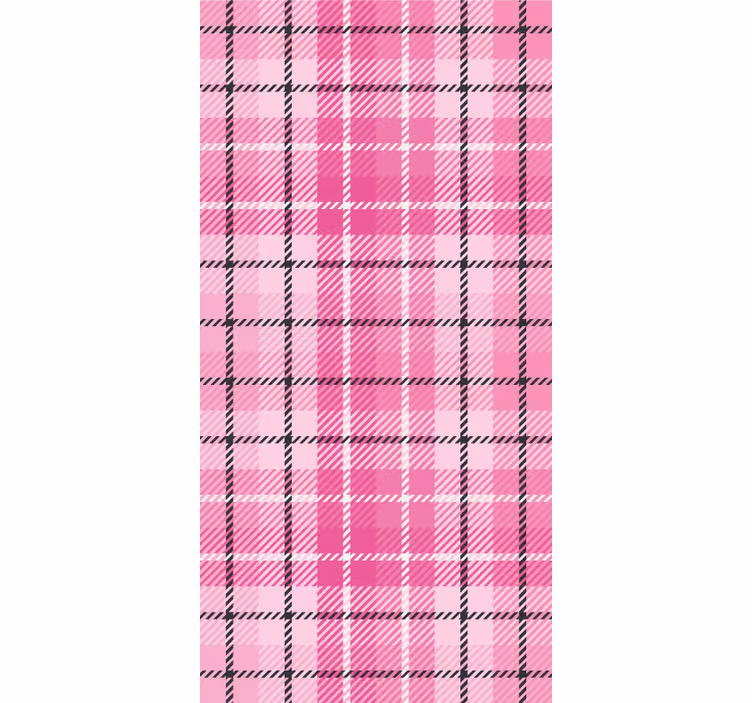 Roleta domácí kancelář růžovo-černý tartan - TenStickers