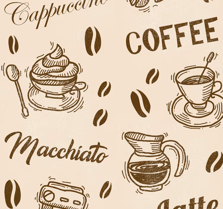Roleta kuchyně v designu kávových odrůd - TenStickers