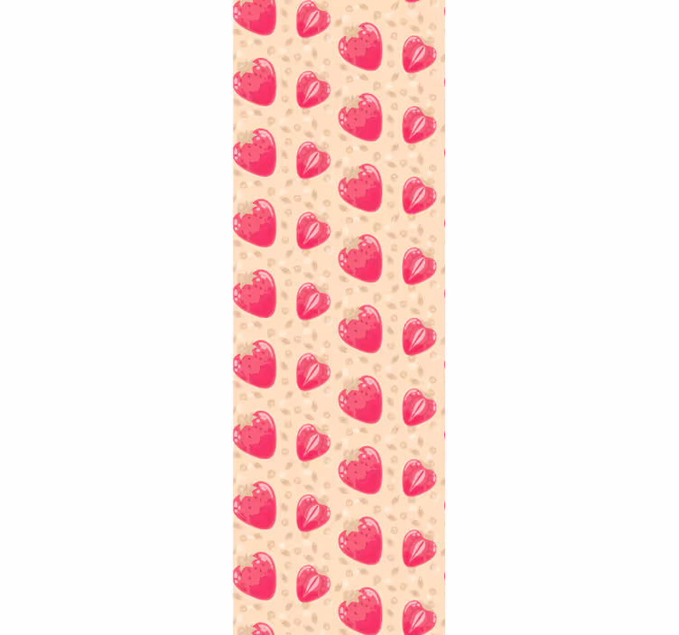Roleta kuchyně s jahodovým vzorem na béžové - TenStickers