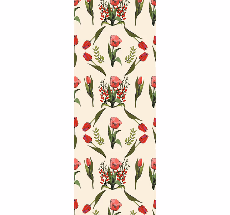 Roleta do jídelny jaro s červenými tulipány - TenStickers