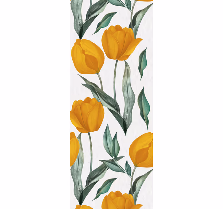 Roleta do jídelny s motivem žlutých tulipánů - TenStickers