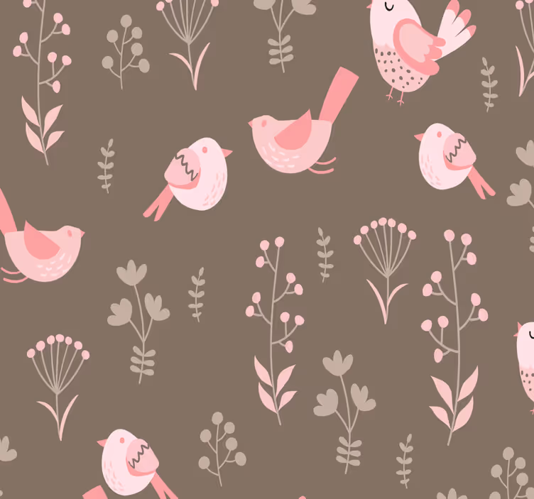 Roleta do jídelny s vintage růžovými ptáky - TenStickers