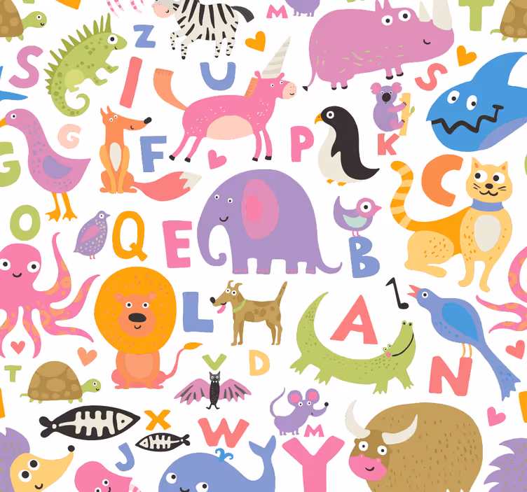 Roleta děti se zvířátky abecedy - TenStickers