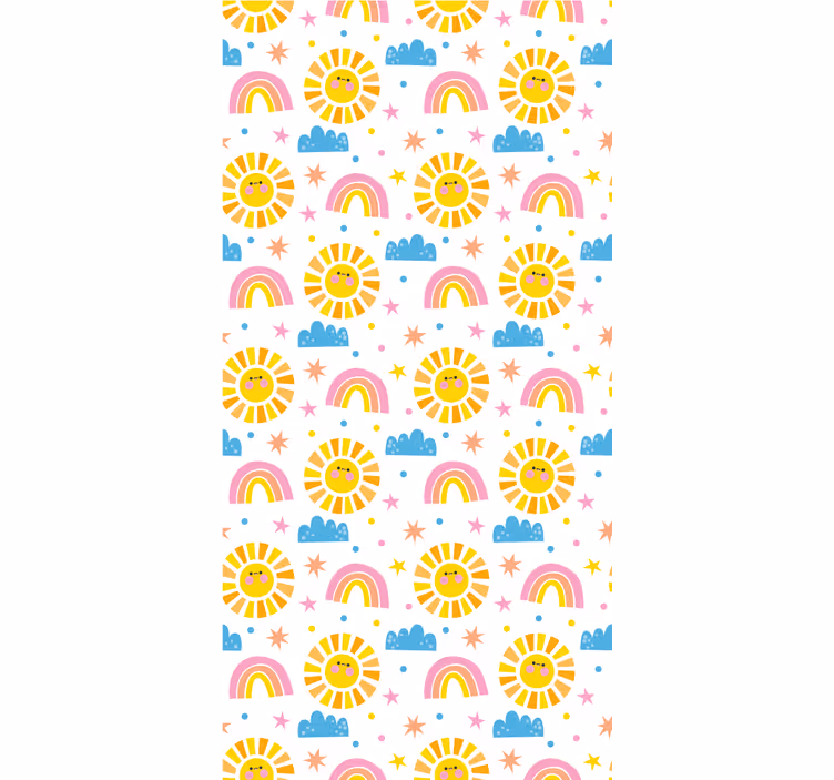 Roleta děti duha, slunce a mraky na bílé - TenStickers