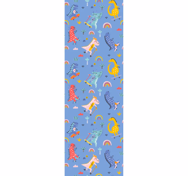 Roleta děti s roztomilými skateboardovými dinosaury - TenStickers