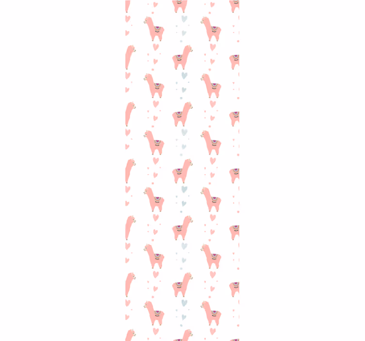 Roleta děti s růžovým vzorem lamy - TenStickers