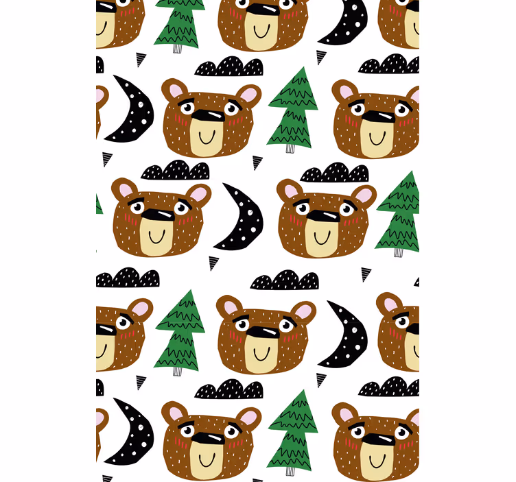 Roleta děti s barevnými medvědy a stromy - TenStickers