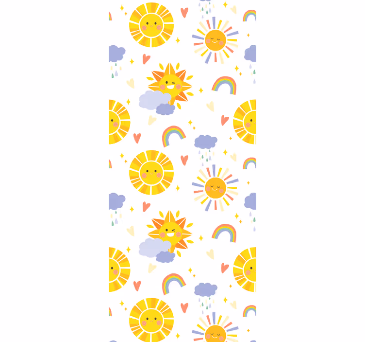 Roleta děti s pastelovými duhou a mraky - TenStickers