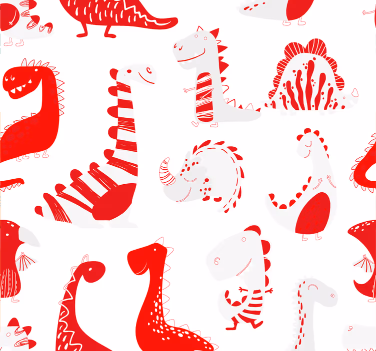 Roleta děti s červenými dinosaury - TenStickers
