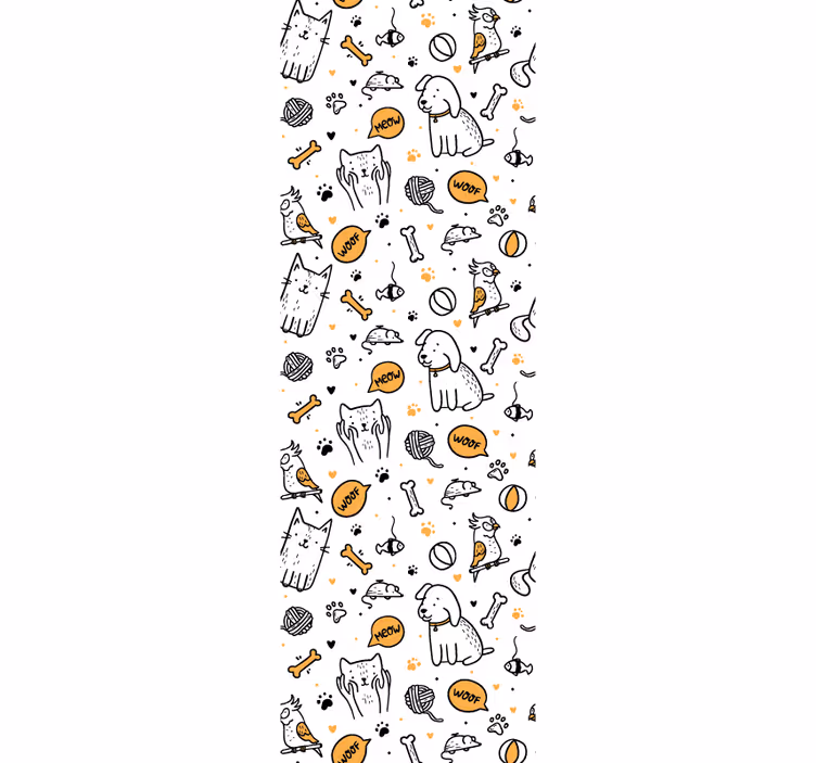 Roleta děti s kočkami a psy v doodle stylu - TenStickers