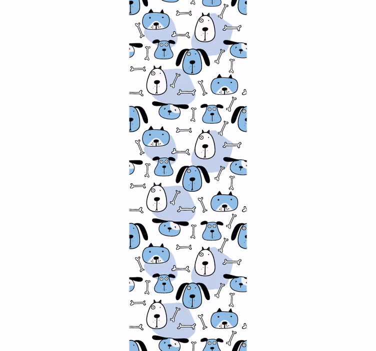 Roleta děti s modrým vzorem psů - TenStickers
