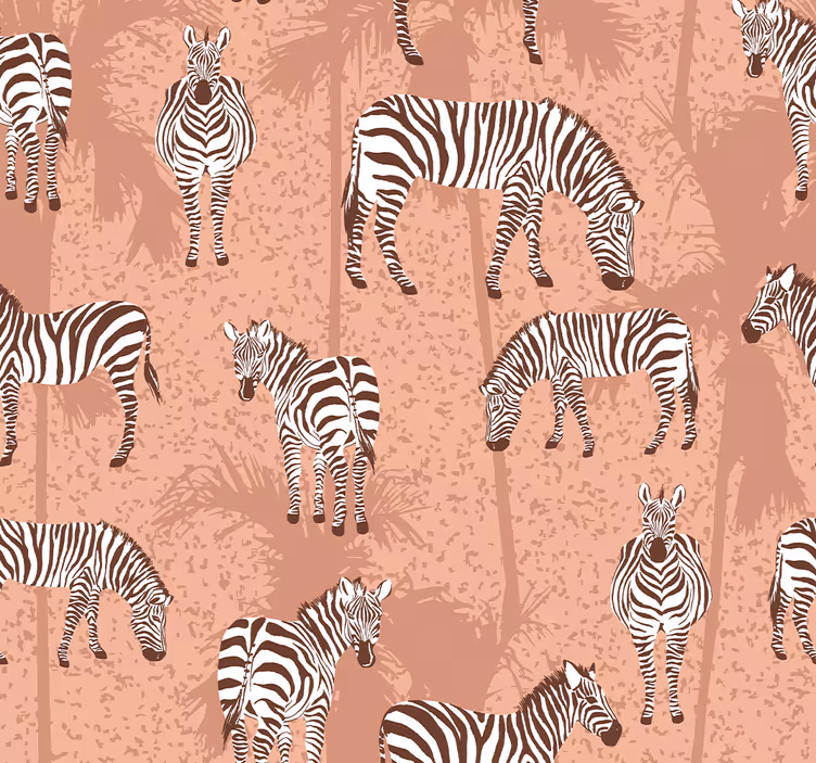 Roleta děti zebra a hnědé palmy - TenStickers