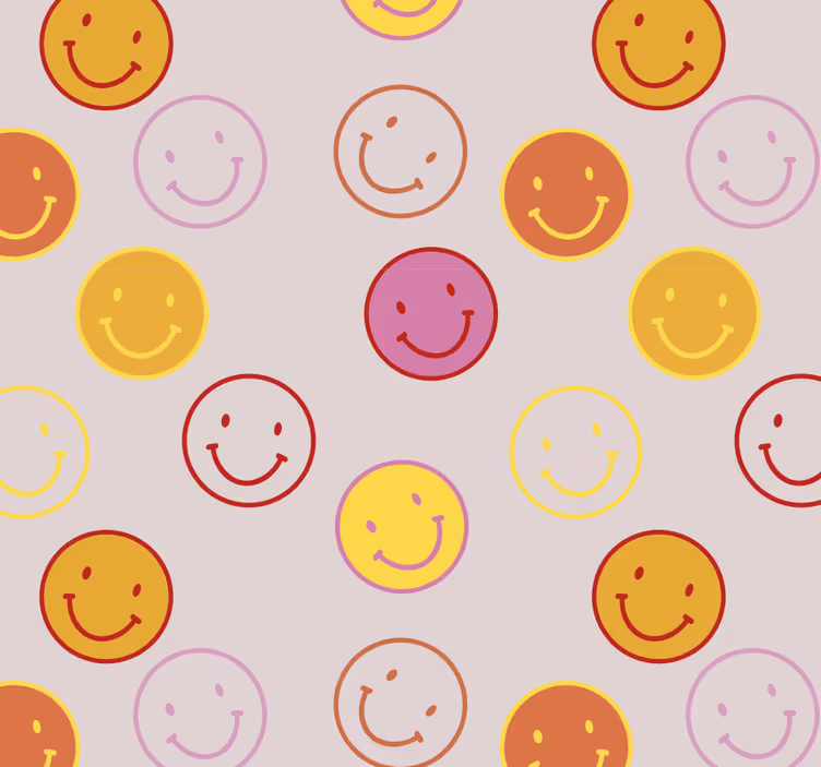 Roleta pro teenagery s růžovými a žlutými úsměvy - TenStickers