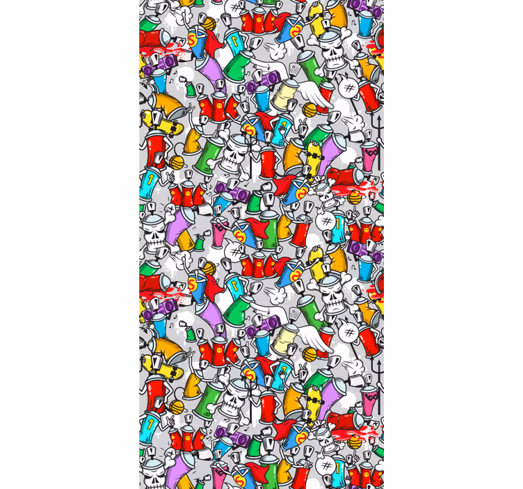 Roleta pro teenagery s barevnými graffiti plechovkami - TenStickers