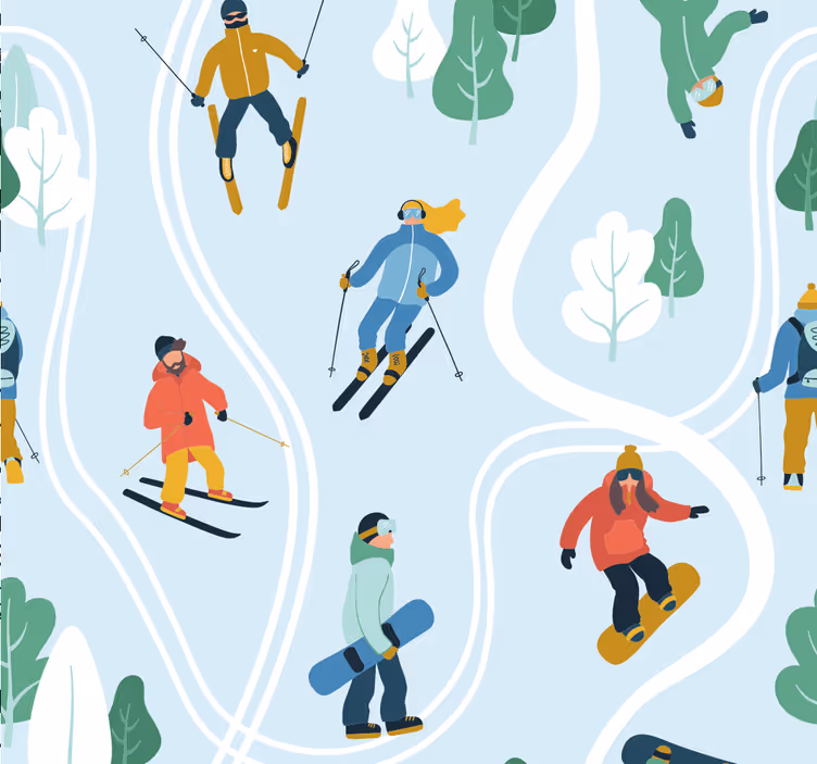 Roleta pro teenagery modré lyžařské sporty - TenStickers
