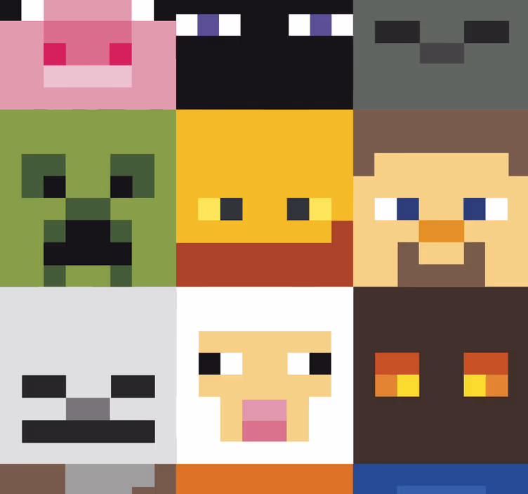 Roleta pro teenagery s pixelovými herními tvářemi - TenStickers