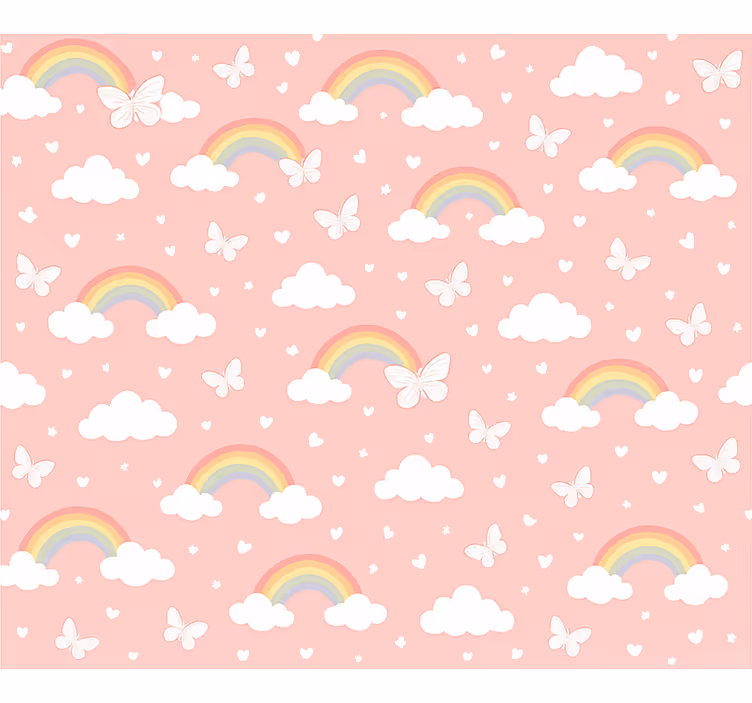 Růžová roleta s designem duhy pro děti - TenStickers