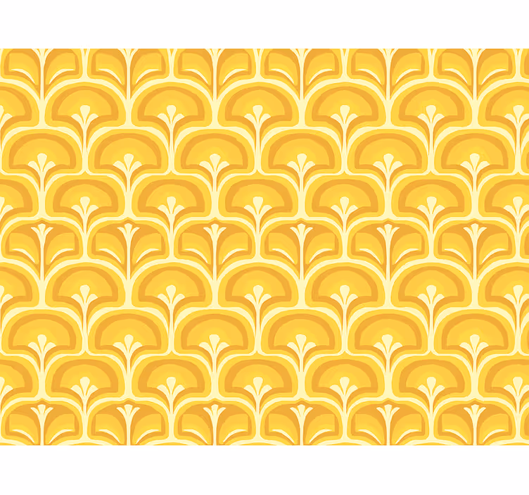 Žlutá roleta s retro žlutými figurkami 70. let - TenStickers