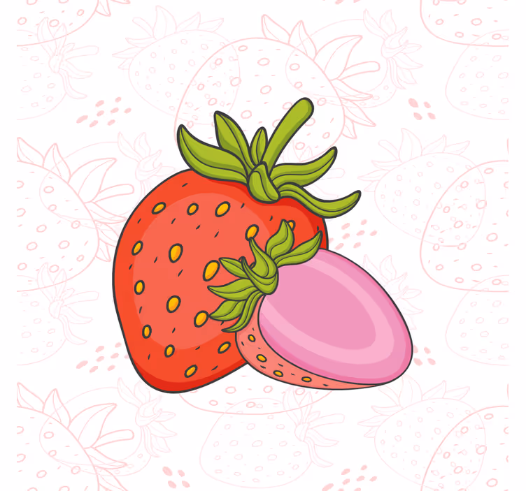 Roleta kuchyně bezšvové červené a růžové jahody - TenStickers