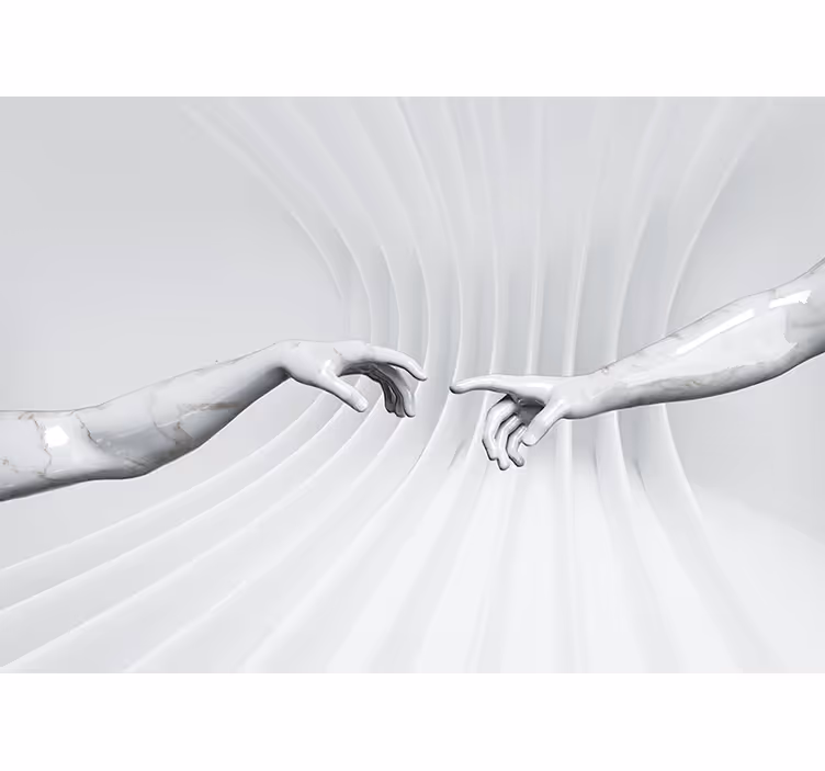 Bílá roleta iluze stvoření adama - TenStickers