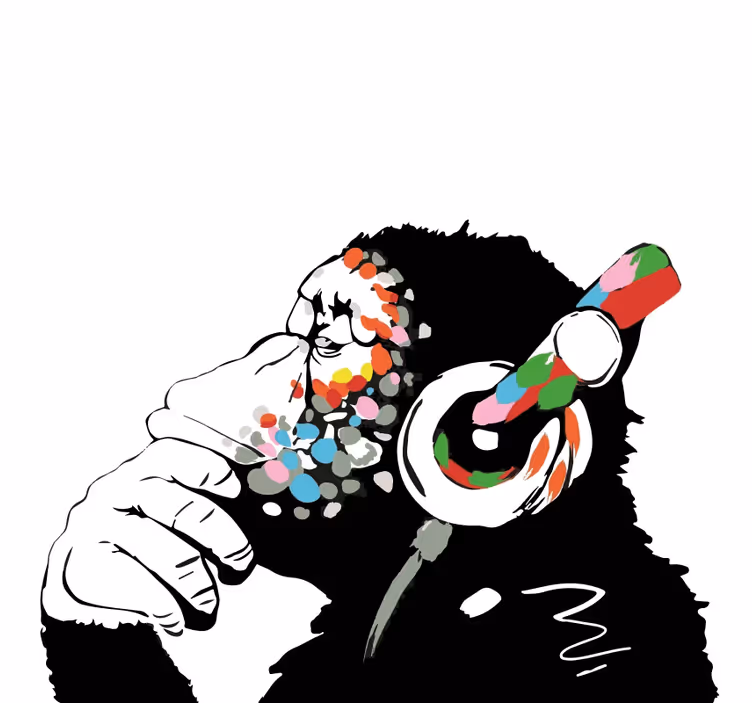 Roleta do obývacího pokoje mono banksy hudba - TenStickers