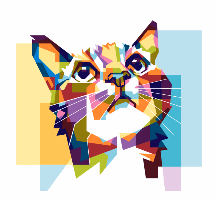 Roleta do obývacího pokoje barevní kocouři - TenStickers