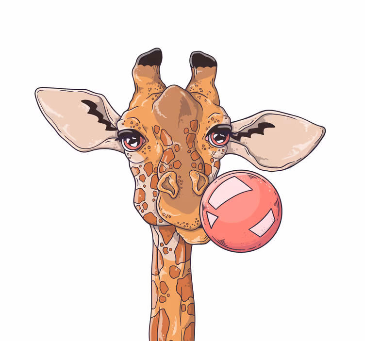 Roleta do obývacího pokoje Žirafa s bublifukem - TenStickers