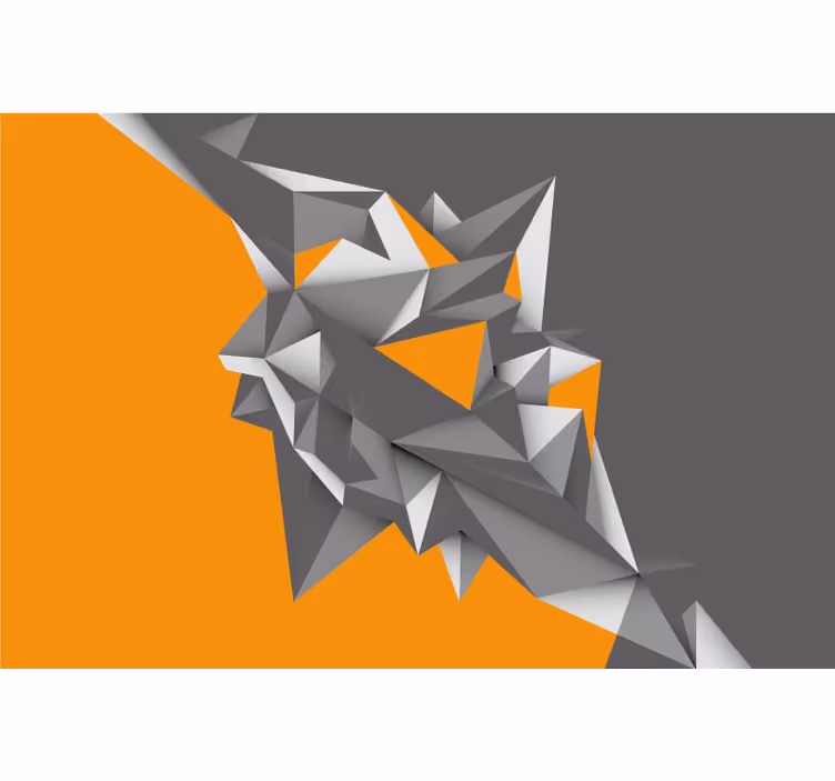 Roleta do obývacího pokoje šedé a oranžové geometrie - TenStickers