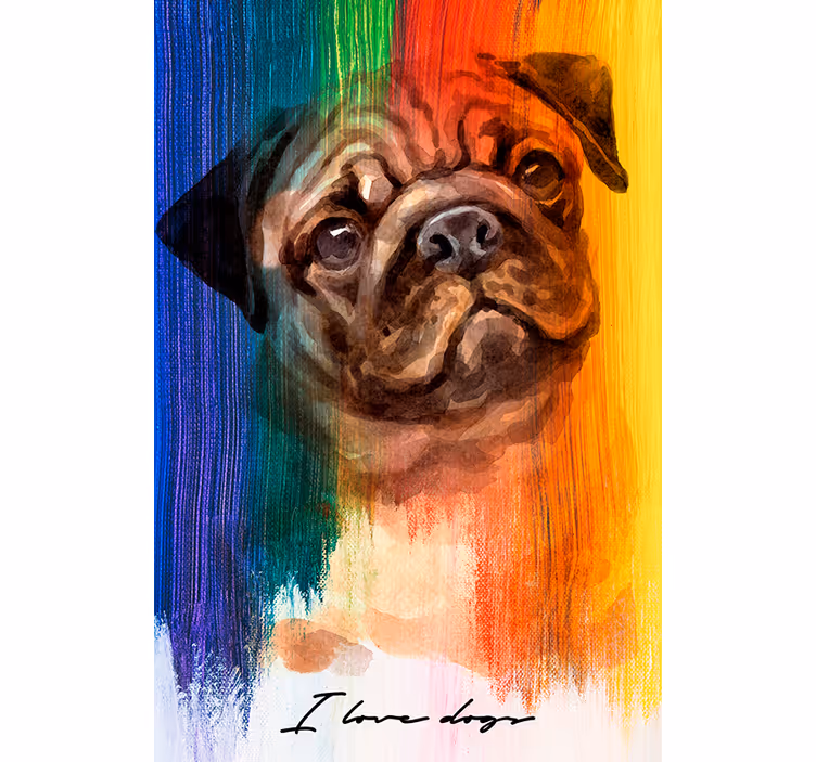 Roleta do obývacího pokoje duha pug - TenStickers