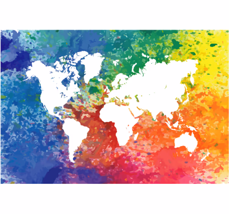 Roleta do obývacího pokoje barevná mapa světa - TenStickers