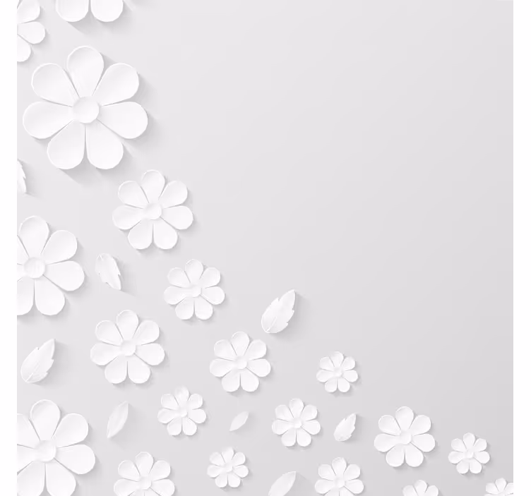 Bílá roleta s pozadím květin z papíru - TenStickers