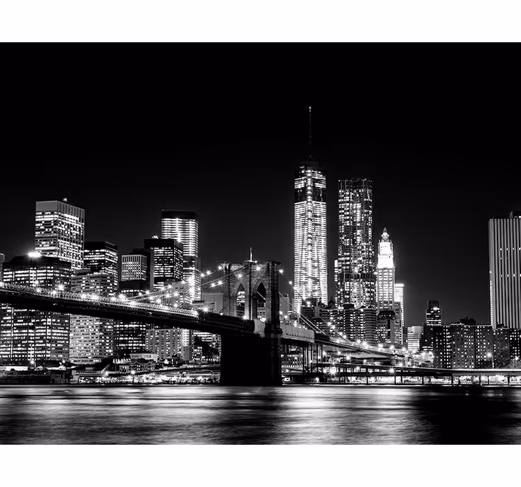 Černá roleta fototapeta new york východní řeka - TenStickers