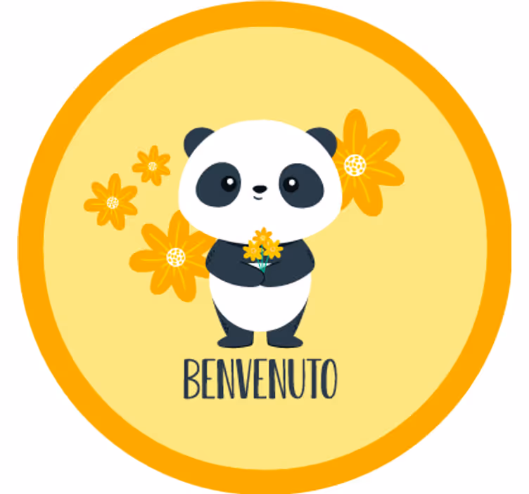 Žlutá roleta panda vítejte v mém pokoji - TenStickers