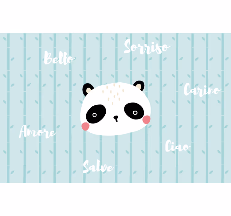 Modrá roleta panda v oblacích - TenStickers