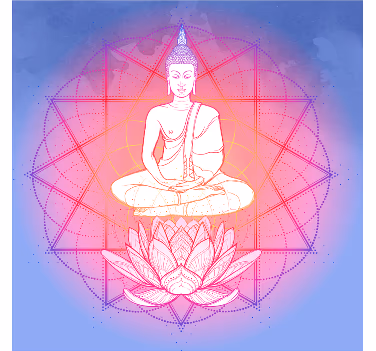 Roleta do obývacího pokoje s meditující buddhou - TenStickers