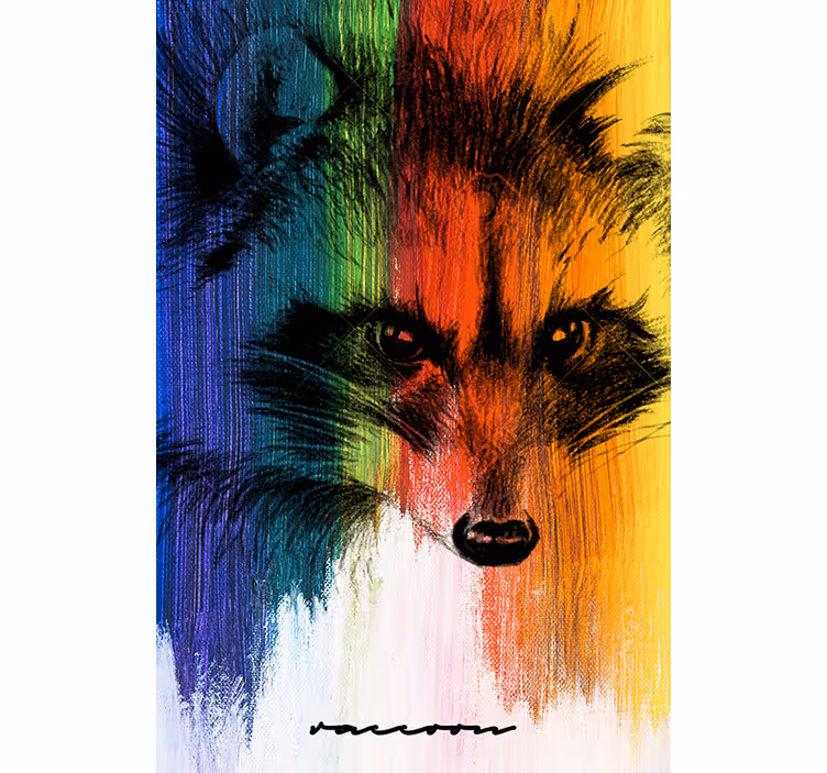Roleta do obývacího pokoje duha raccoon - TenStickers