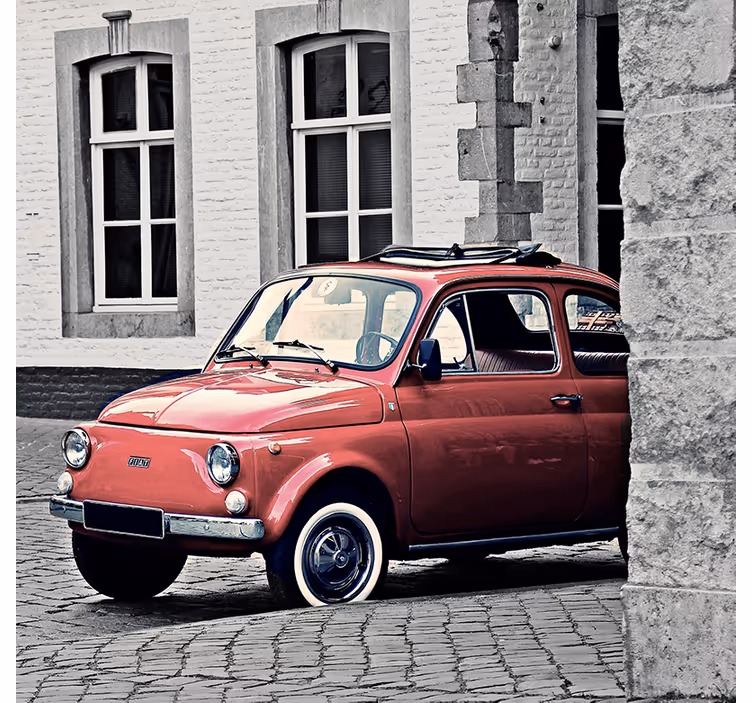 Roleta do obývacího pokoje v retro stylu fiat 500 - TenStickers