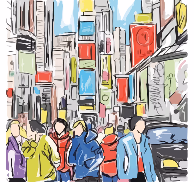 Roleta do obývacího pokoje moderní newyorské postavy - TenStickers
